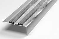 Порог угловой с ПВХ вставкой алюминий ПУ 07