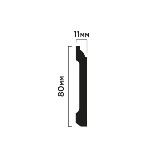 B80C Плинтус ПОЛИСТИРОЛ HI WOOD 80мм х 11мм х 2,0м.