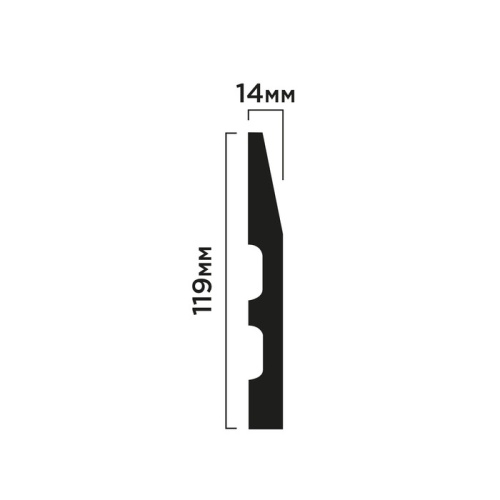 Плинтус ПОЛИСТИРОЛ HI WOOD 119мм х 14мм